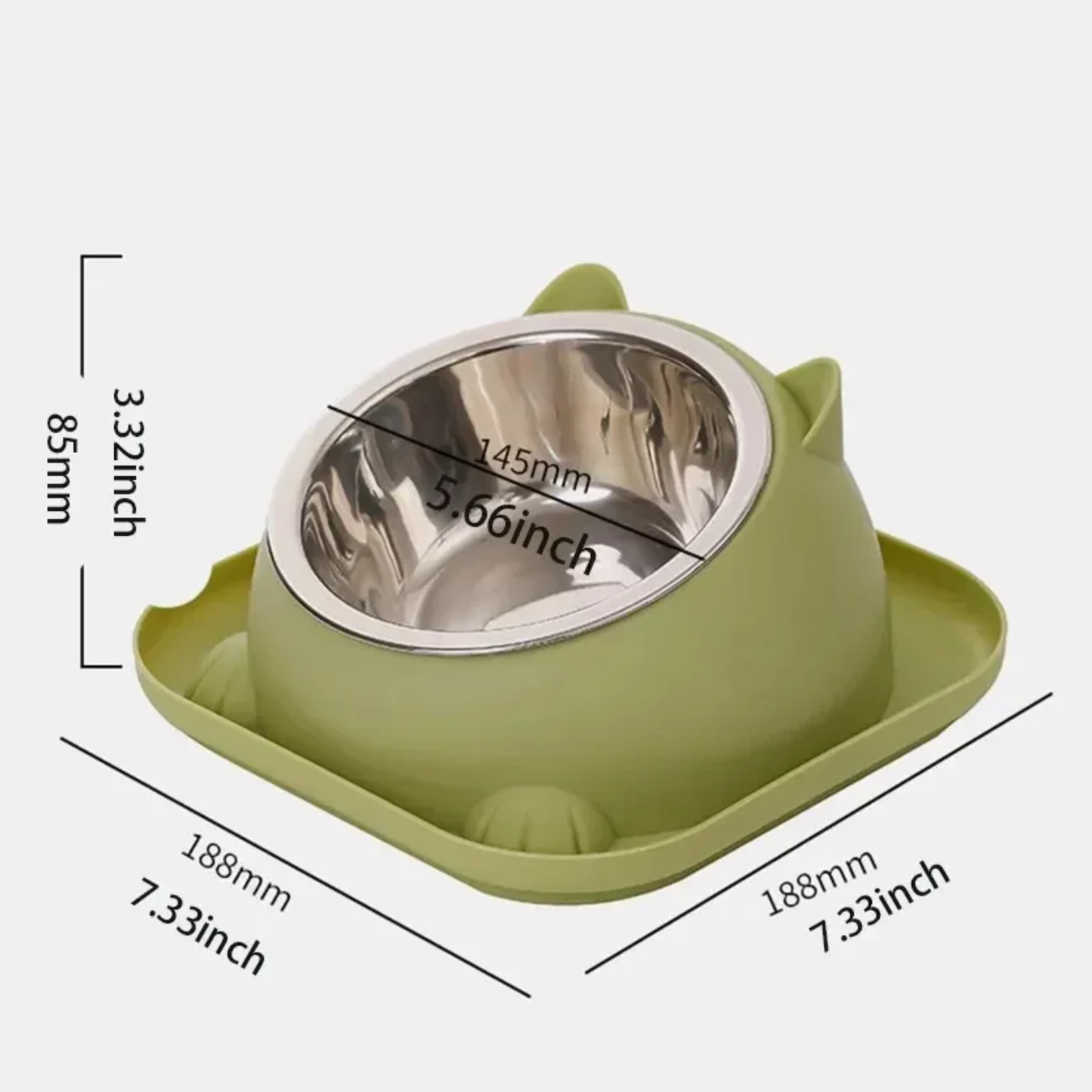 Assorted  Anti-Tip Cat Bowl with Water Moat & Tilted Design