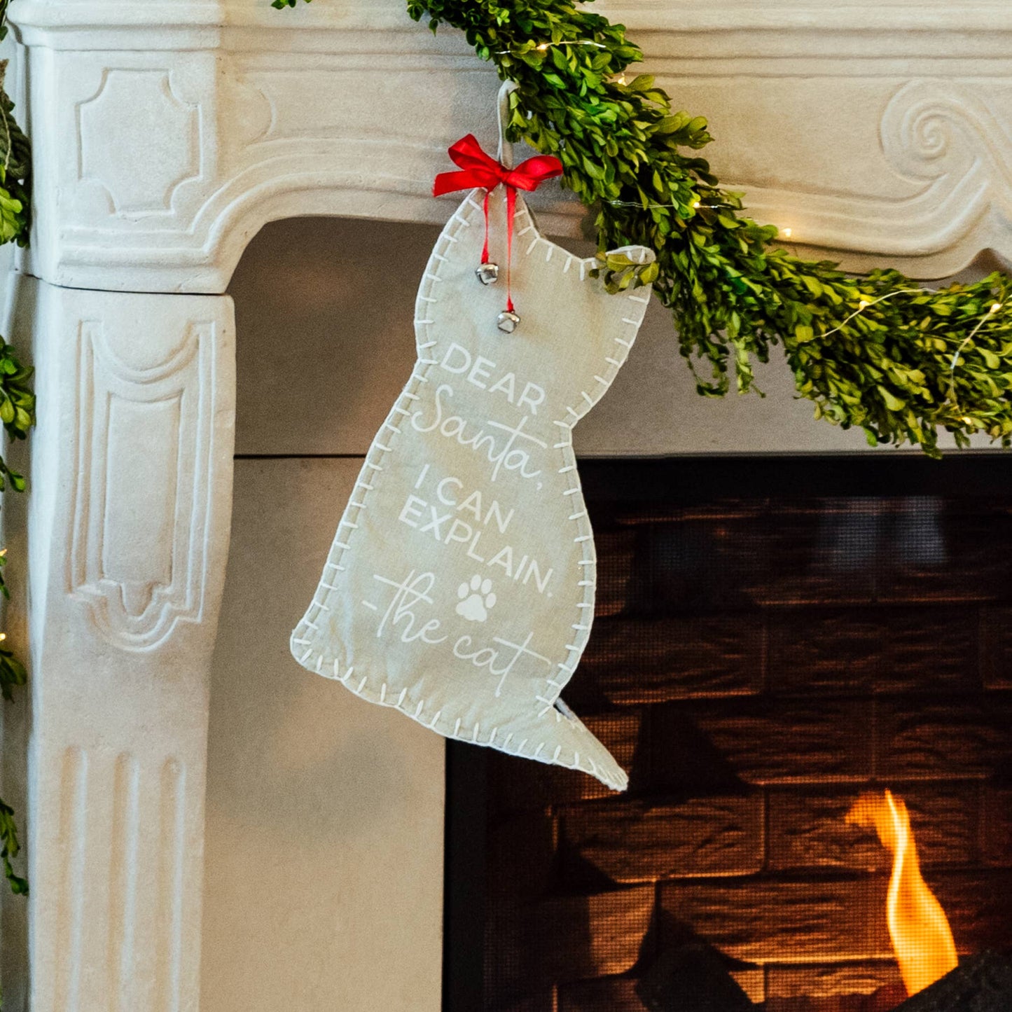 The Cat - Canvas Tweed Stocking with Mini Ornament