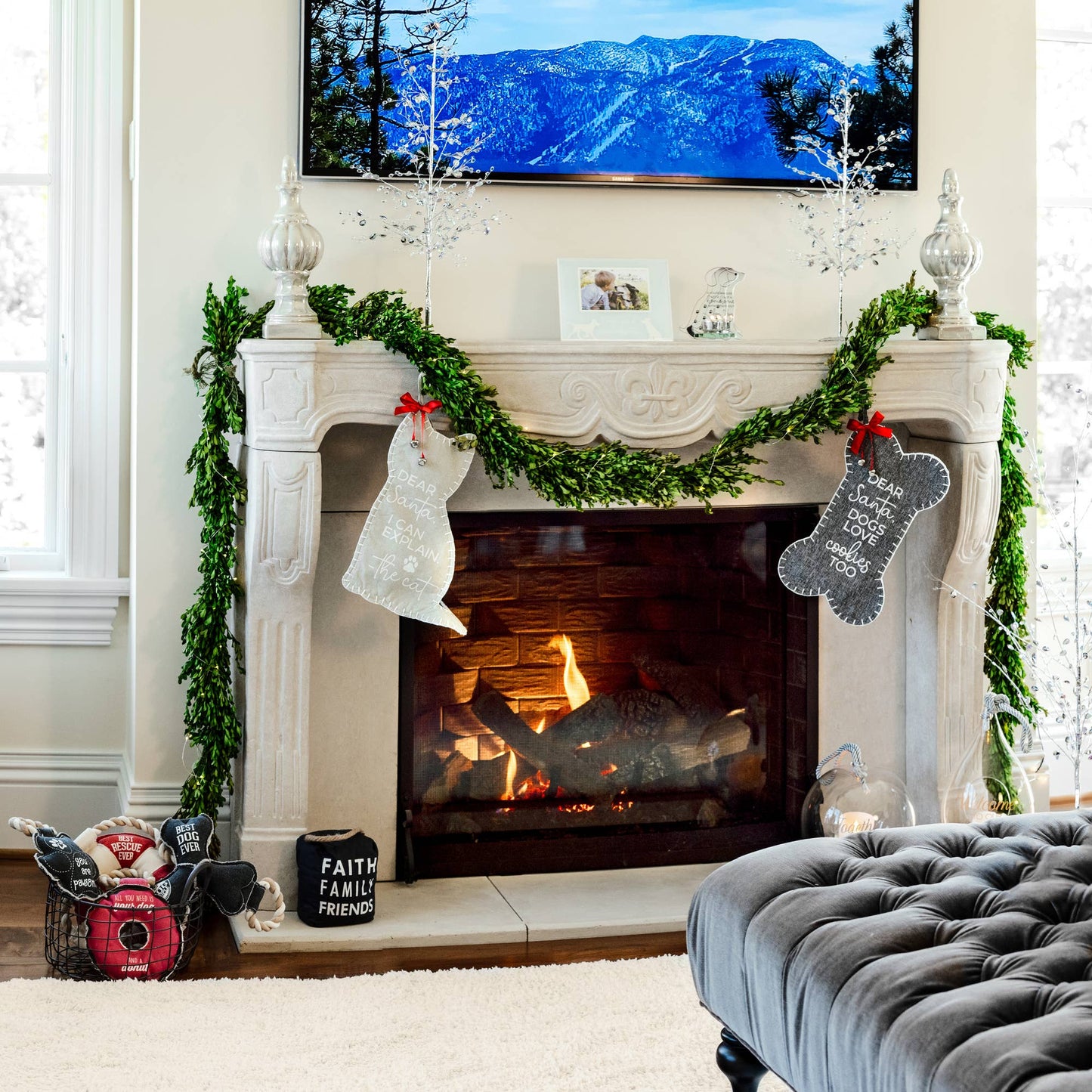 The Cat - Canvas Tweed Stocking with Mini Ornament