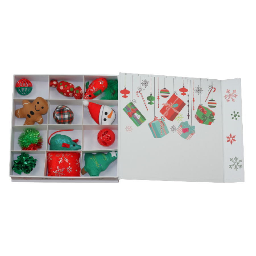 Midlee 12-Day FILLED Christmas Advent Calendar for Cats