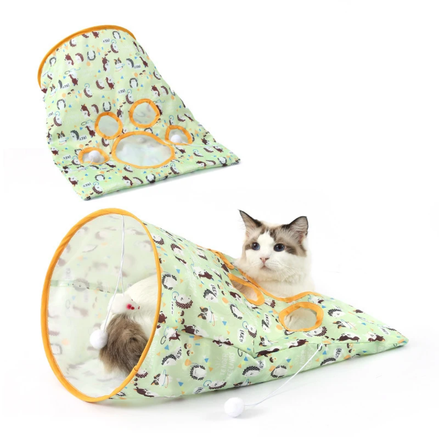 Foldable Cat Tunnel Toy – Noisy Paper & Rolling Fun