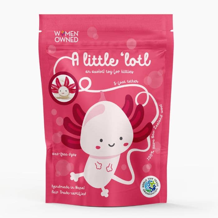 Wool Axolotl Cat Toy with a 5-Foot Long Tether
