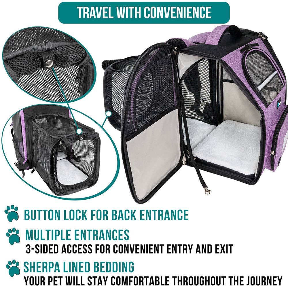 Expandable 3-Way Entry Pet Carrier Backpack