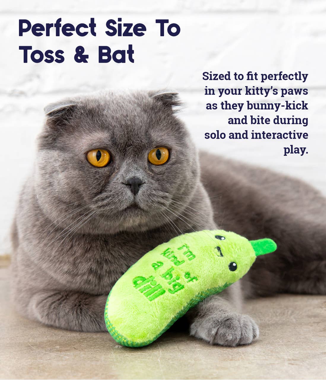 Catstages Crunchy Pickle Kicker Cat Toy Green