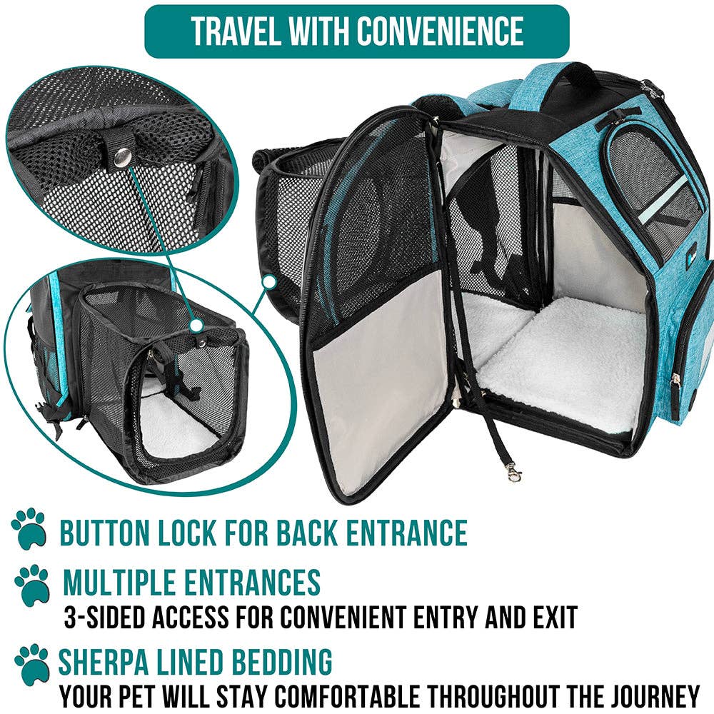 Expandable 3-Way Entry Pet Carrier Backpack