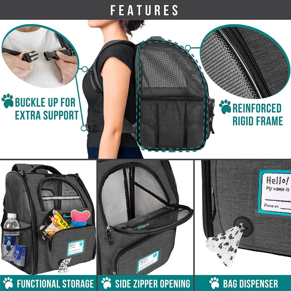 Expandable 3-Way Entry Pet Carrier Backpack